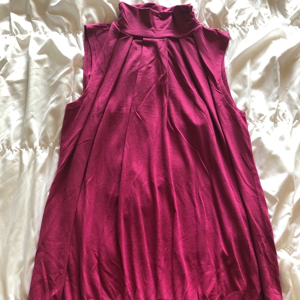 Magenta Mock Neck Top